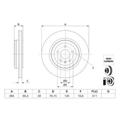 Directo De Fábrica Disco de freno BOSCH 0 986 479 J99
